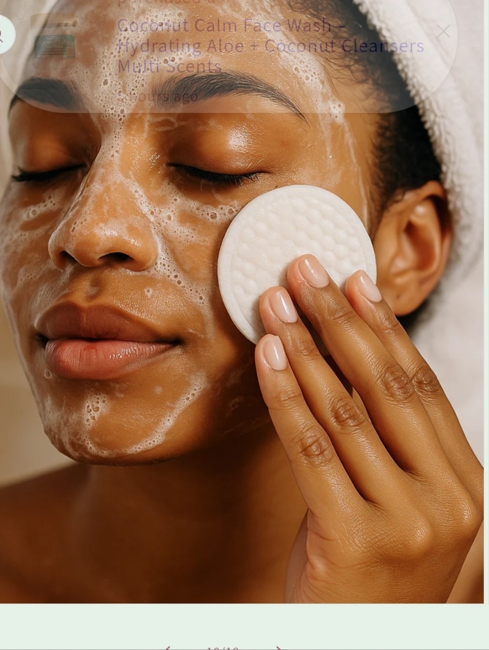 Vegan  Cocunut Calm Gentle Cleansing Cotton Rounds – White